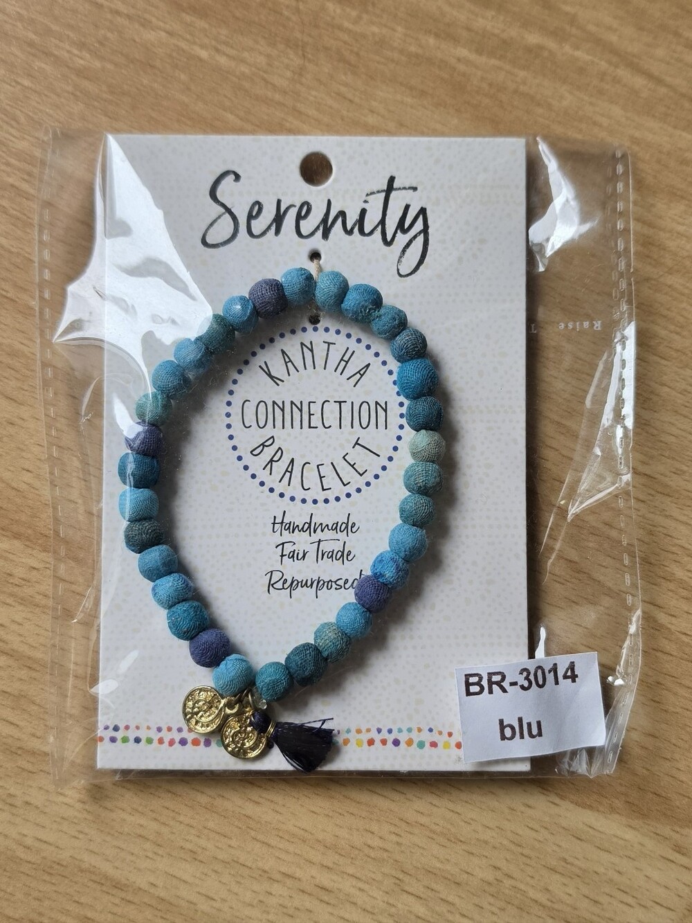 NEW! Kantha Connection "Serenity" Bracelet - Teal Turquoise Aqua Blue - One Size